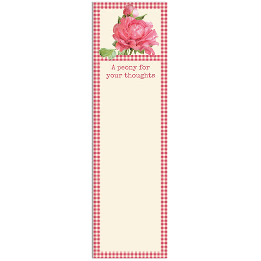 A Peony For Your Thoughts Magnetic List Pad | Floral Grocery Notepad