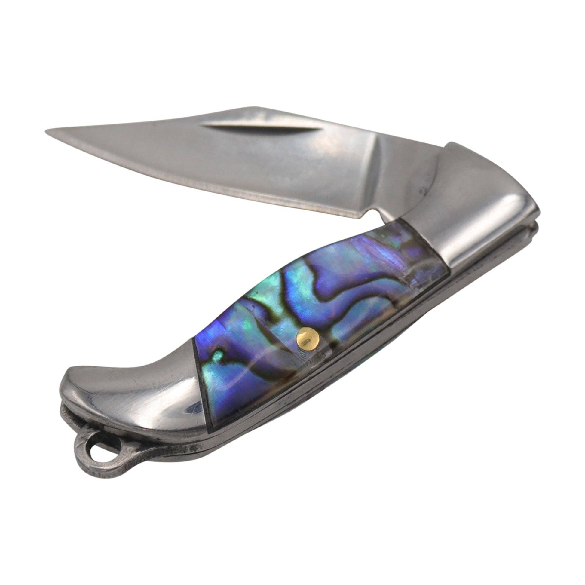 Abalone Shell Folding Knife Pendant Necklace-Real Sic-The Bullish Store