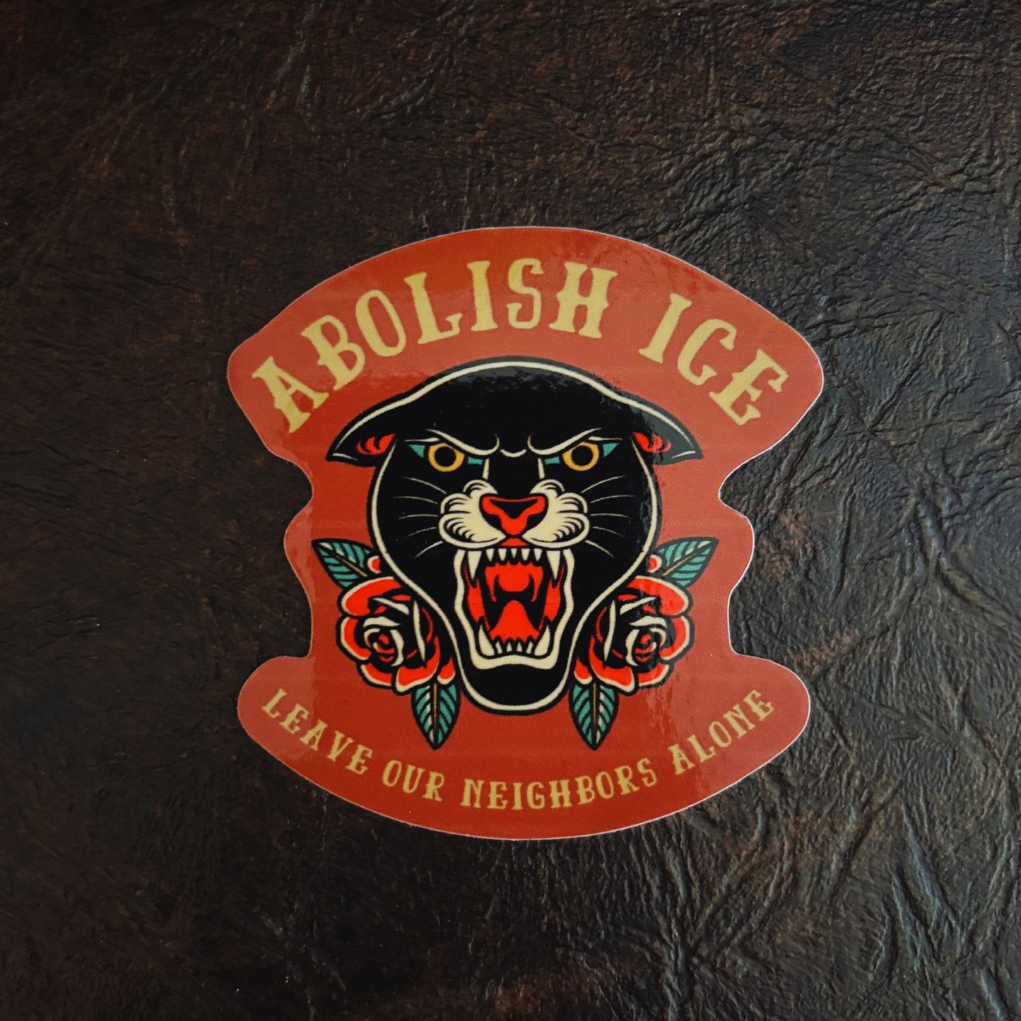 Abolish ICE Panther Sticker | Bold Activist Vinyl Decal | Protest Statement Sticker