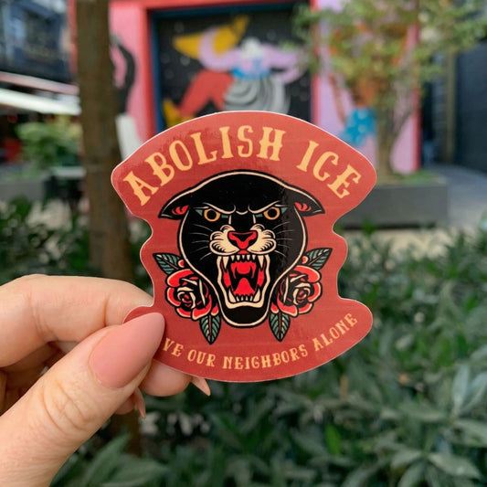 Abolish ICE Panther Sticker | Bold Activist Vinyl Decal | Protest Statement Sticker