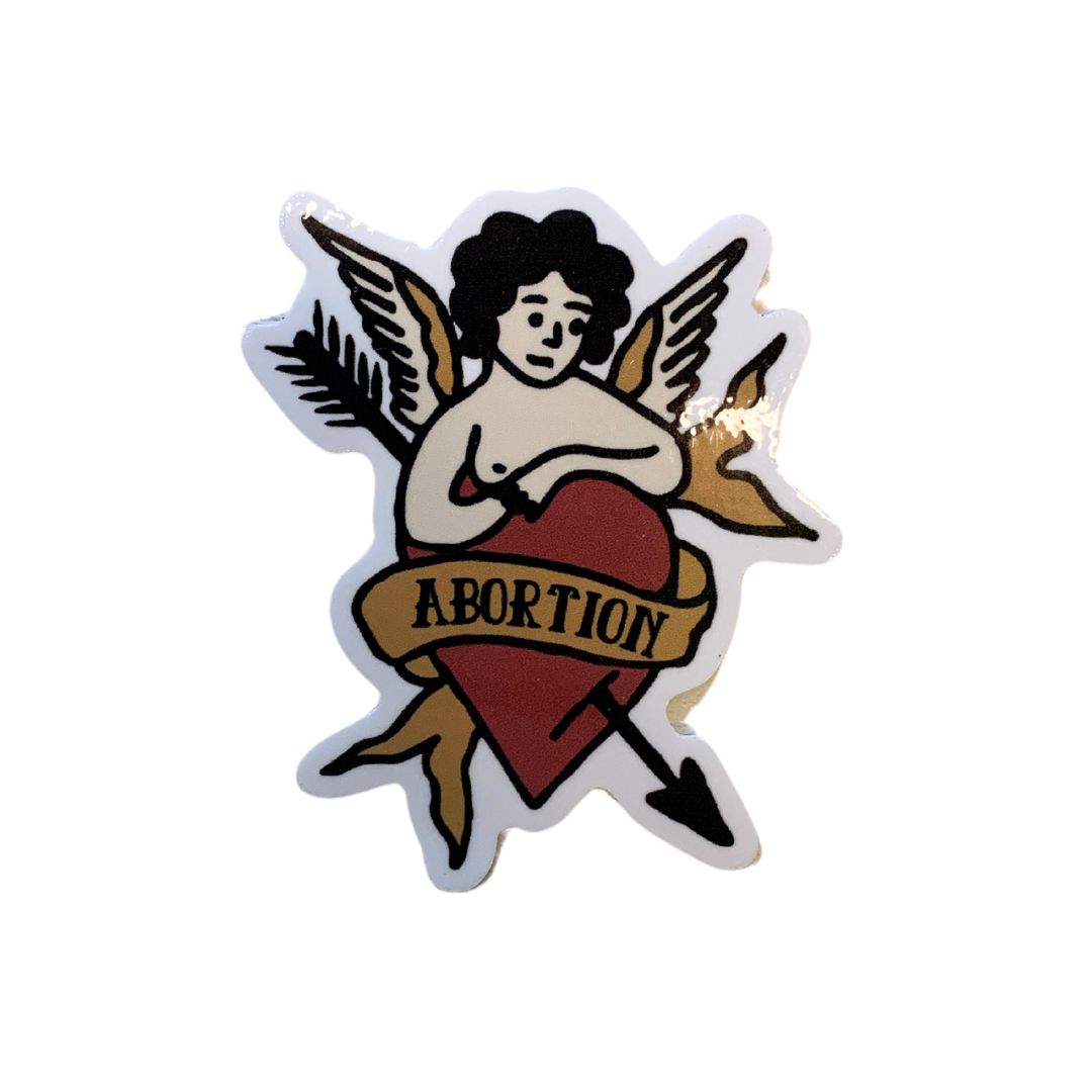 Abortion Angel With Cupid Arrow Heart Sticker | Vinyl Die Cut Decal