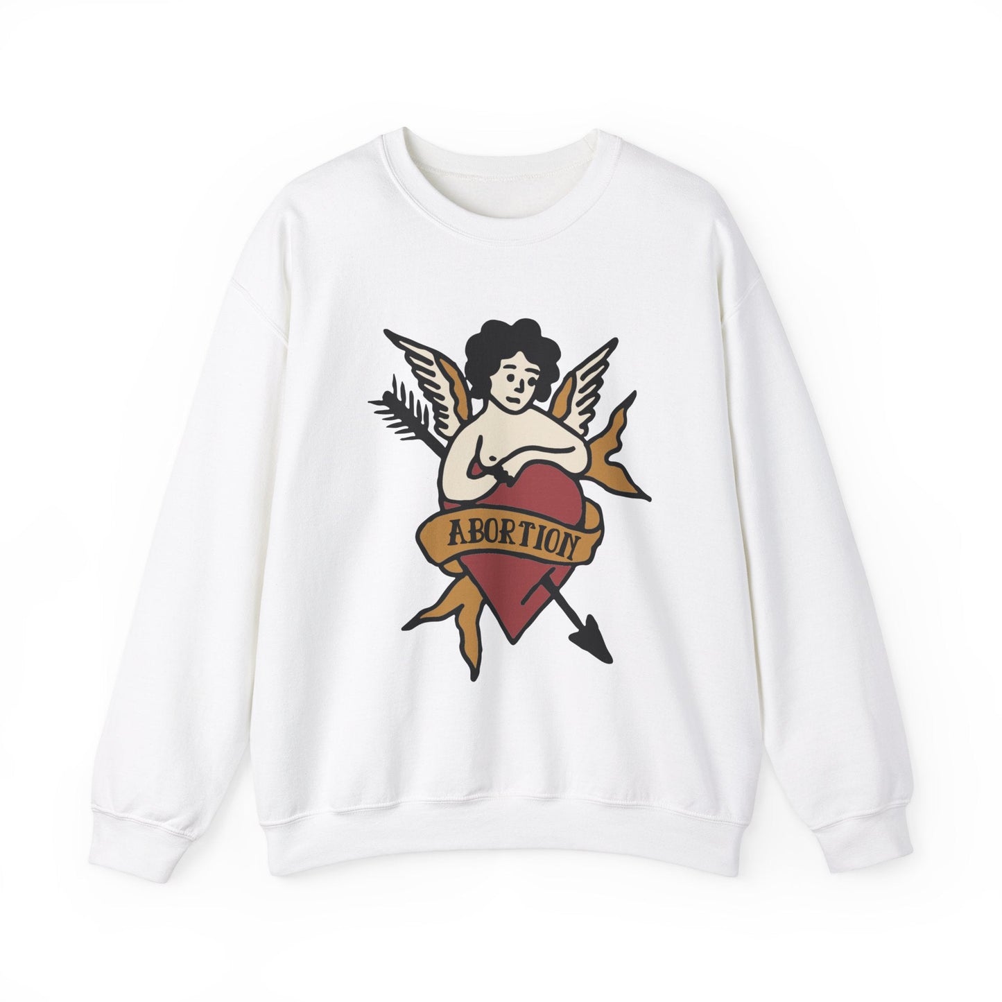 Abortion Vintage Tattoo Style Unisex Heavy Blend™ Crewneck Sweatshirt (Sizes S-5X)