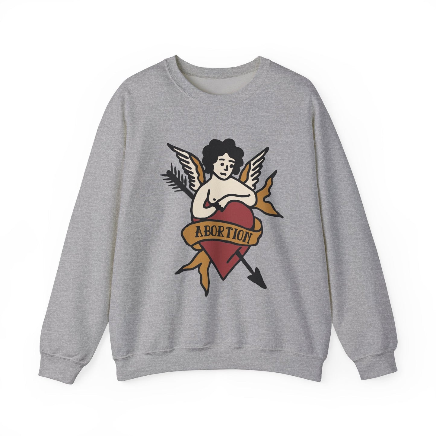 Abortion Vintage Tattoo Style Unisex Heavy Blend™ Crewneck Sweatshirt (Sizes S-5X)
