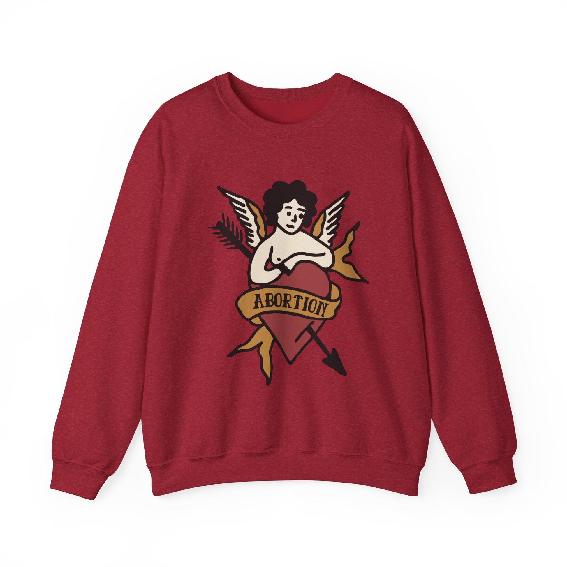 Abortion Vintage Tattoo Style Unisex Heavy Blend™ Crewneck Sweatshirt (Sizes S-5X)