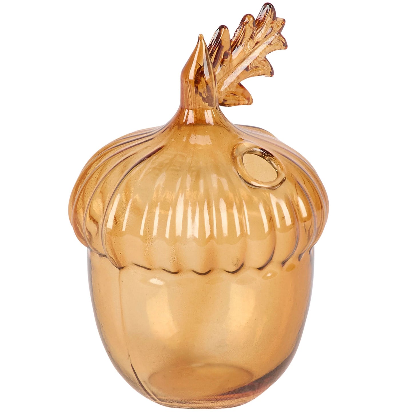 Acorn Glass Bud Vase | Fall Seasonal Decorative Mini Vase | 3" x 4.25" x 2.75"