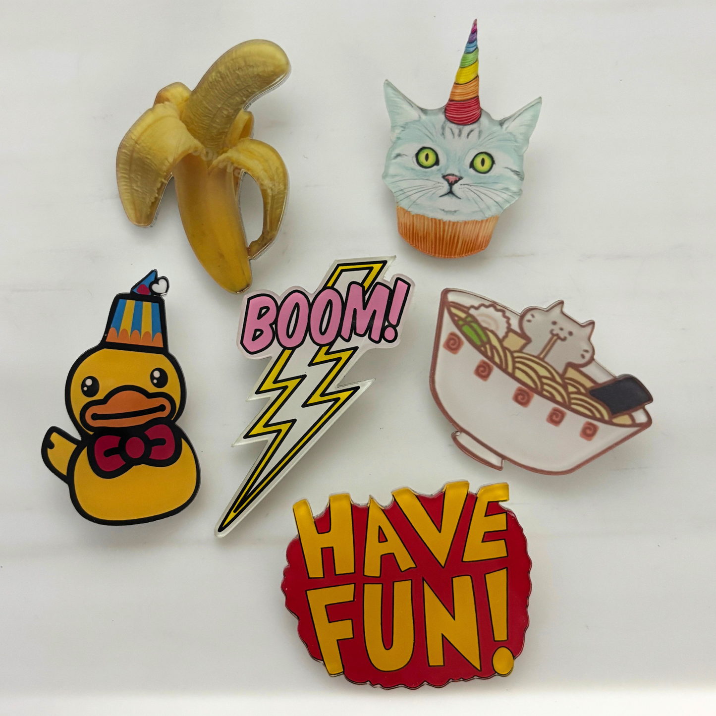 Acrylic Pins | Cute Lightweight Lapel & Bag Pins | 20+ Styles-Paper & Quartz-The Bullish Store