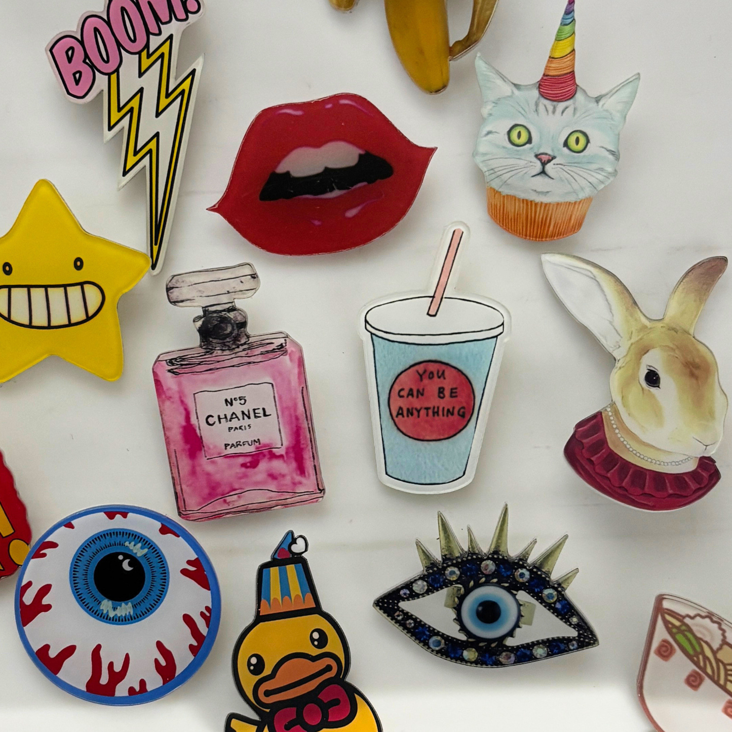 Acrylic Pins | Cute Lightweight Lapel & Bag Pins | 20+ Styles-Paper & Quartz-The Bullish Store