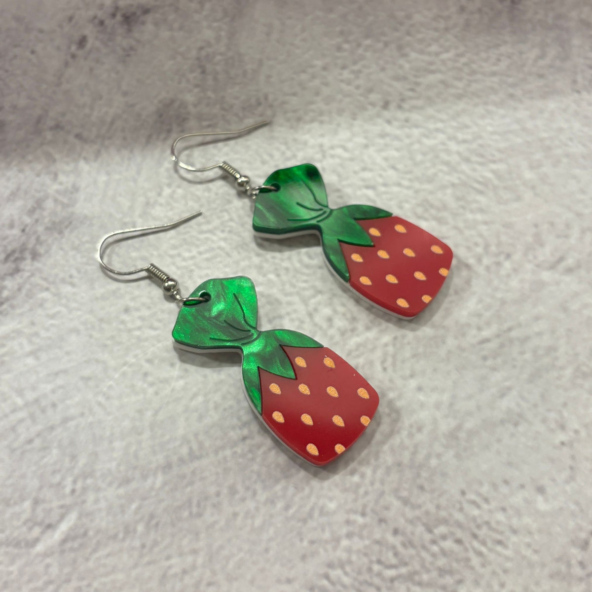 Acrylic Strawberry Candy Earrings | Cute Lightweight Food Jewelry Gift for Her