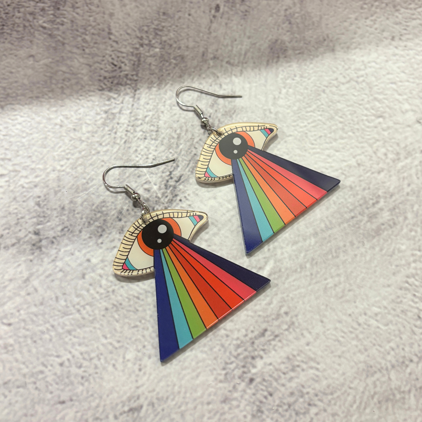 Acrylic Third Eye UFO Earrings | Mystical Lightweight Jewelry Gift for Her