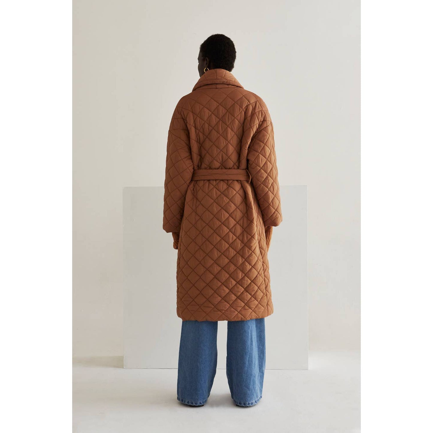 Adeline Quilted Puffer Wrap Coat in Khaki | Outerwear Robe Puffer Jacket [Size M/L Only]