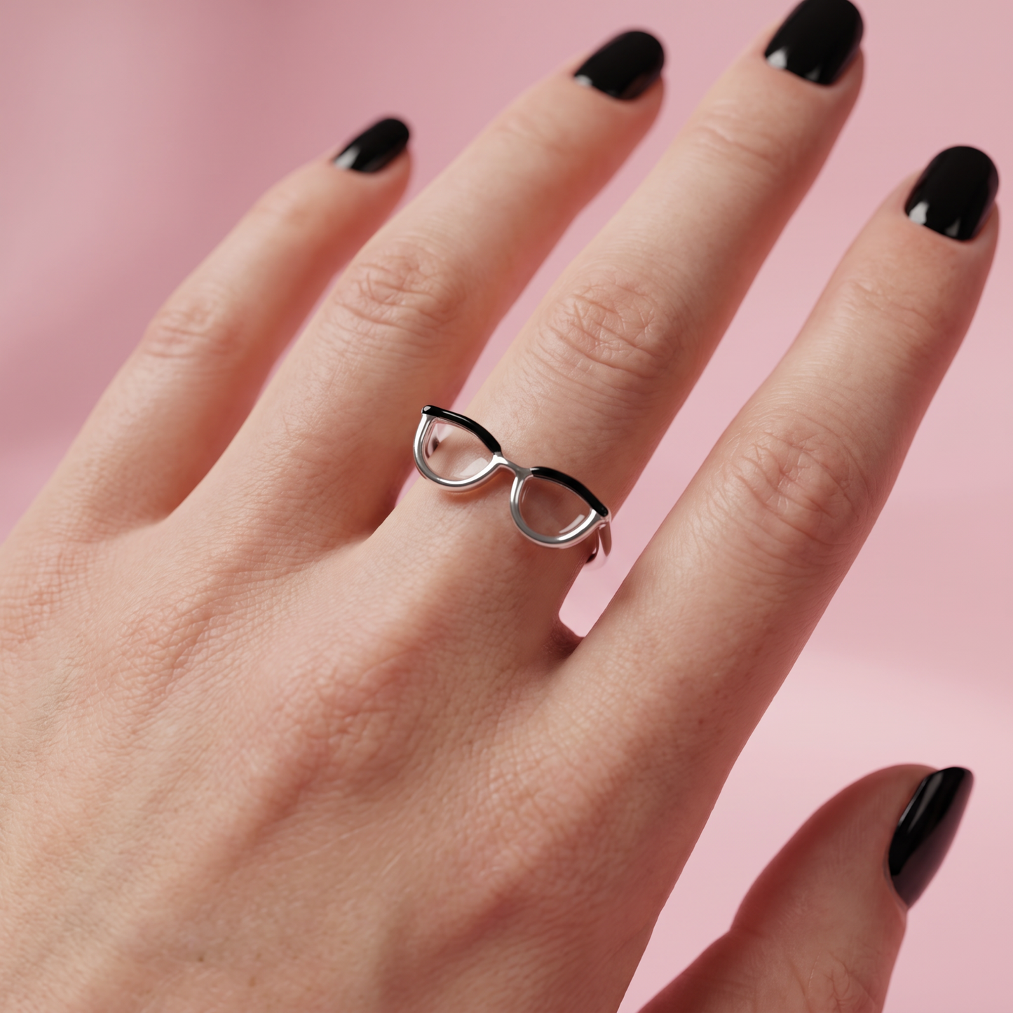 Adjustable Eyeglasses Ring | Miniature Glasses Frame Ring | One Size