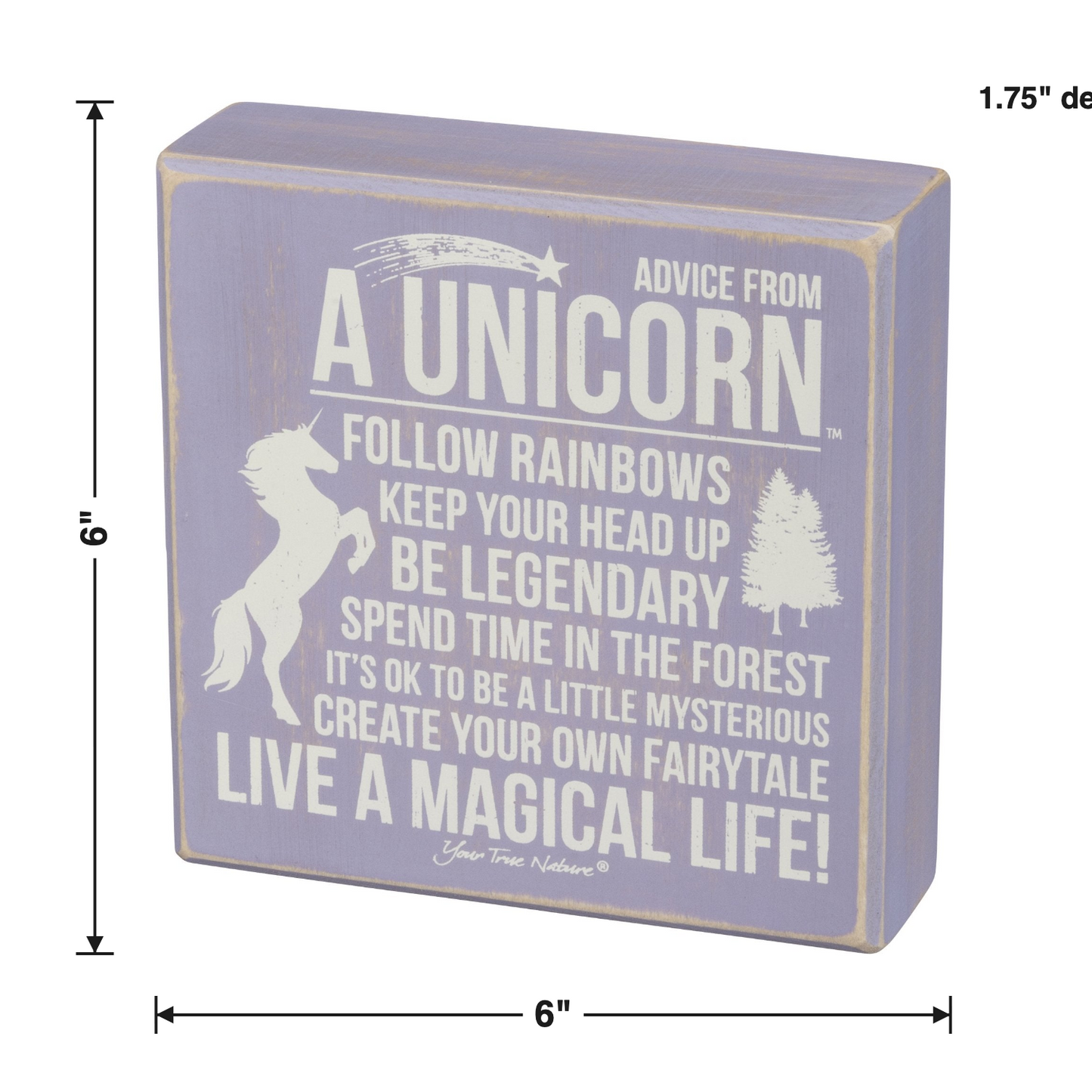 Advice From Unicorn Box Sign size chart