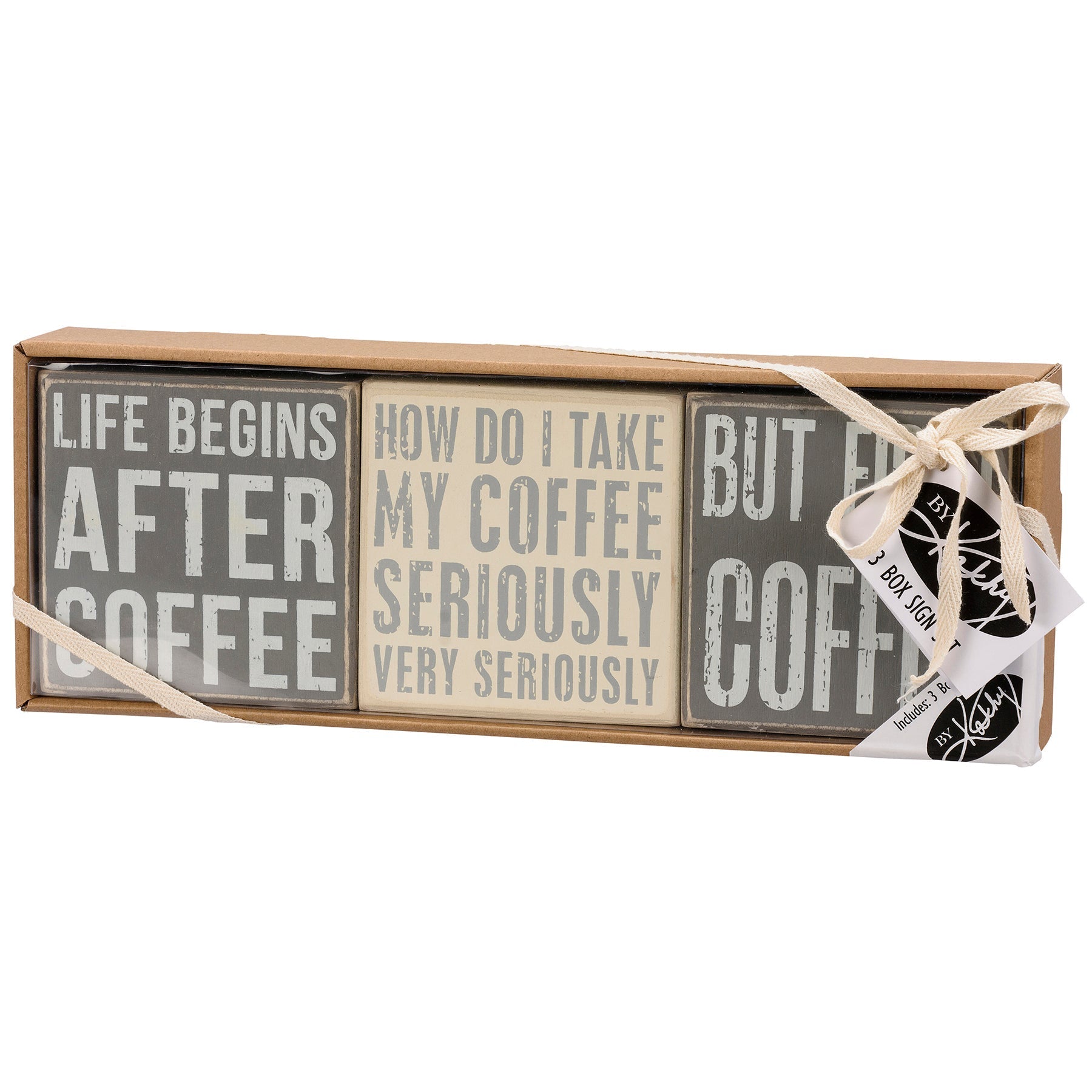 After Coffee Box Sign Set | Wall Desk Display Gift Set | 4" x 4" | Gift for Her