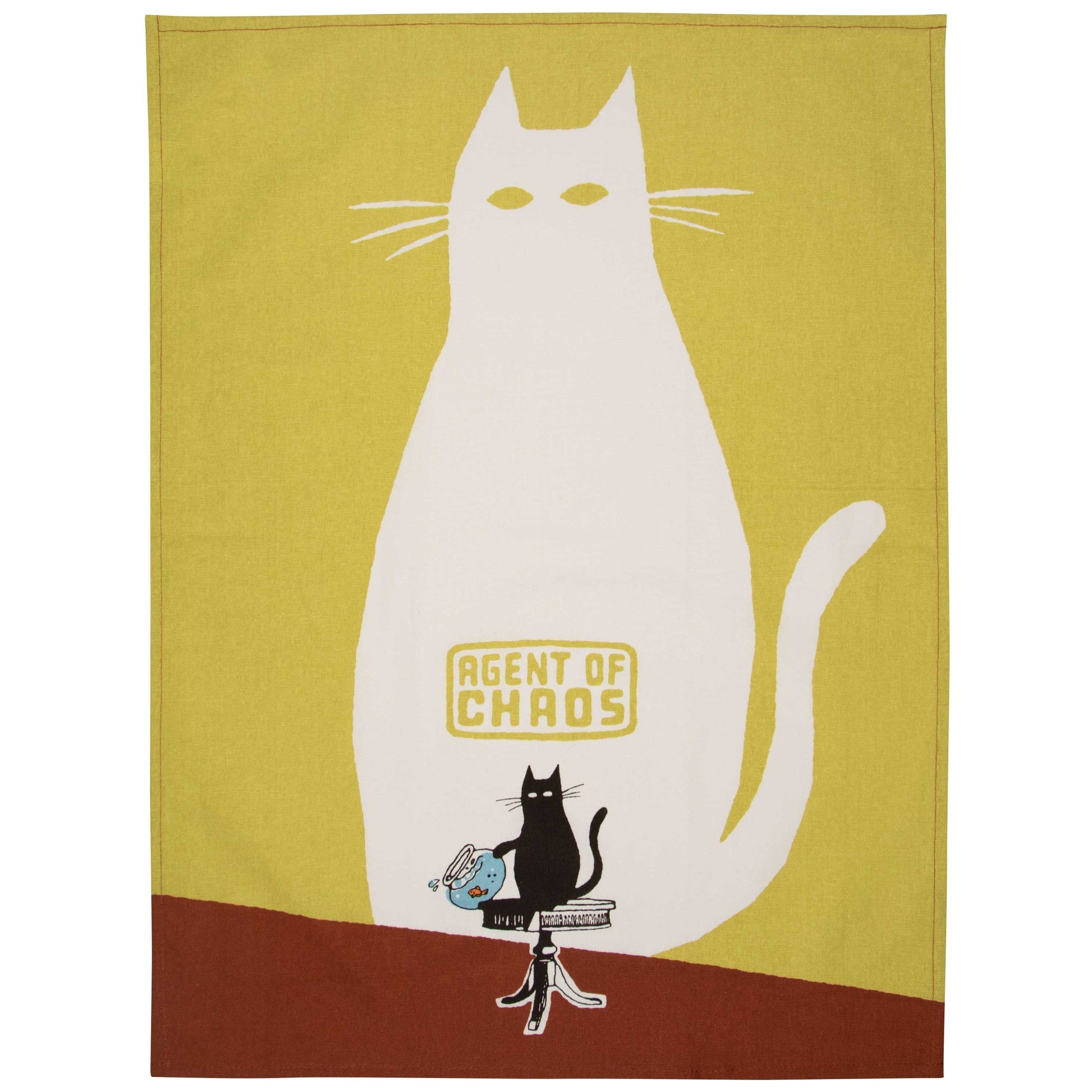 Agent of Chaos Cat Funny Screen-Printed Dish Cloth Towel