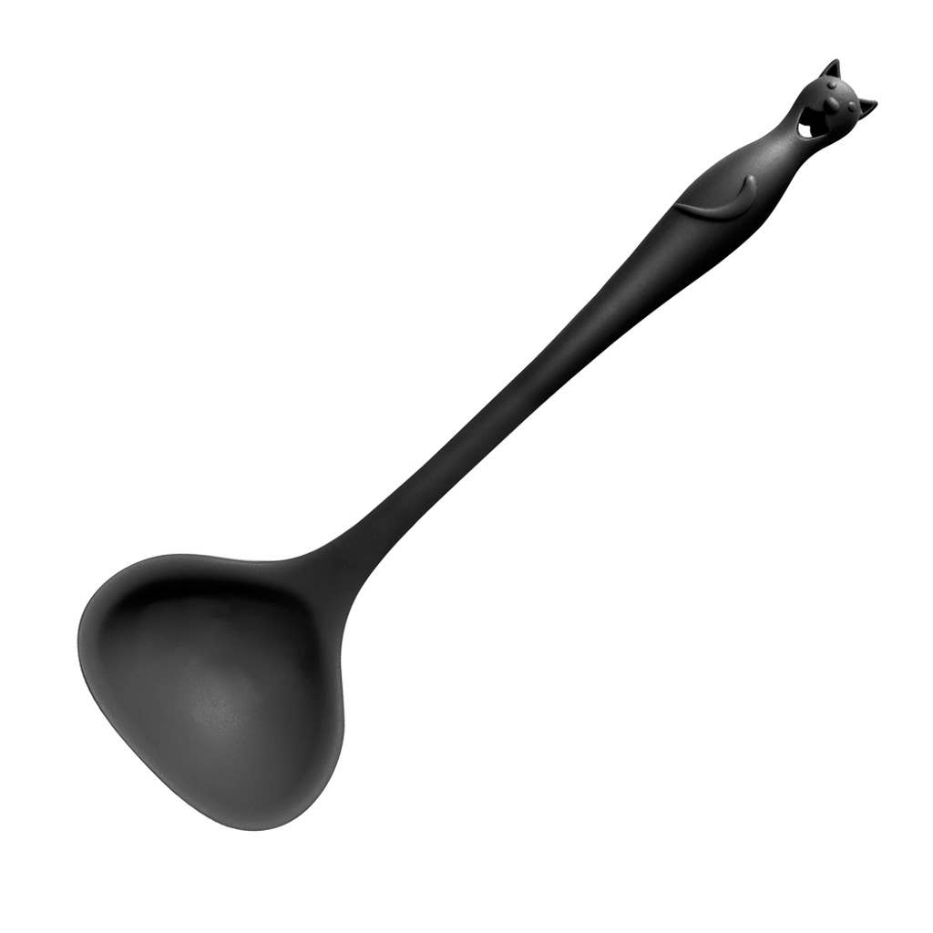 Alchemy Gothic Cat's Kitchen Ladle | Black Cat-Shaped Handle