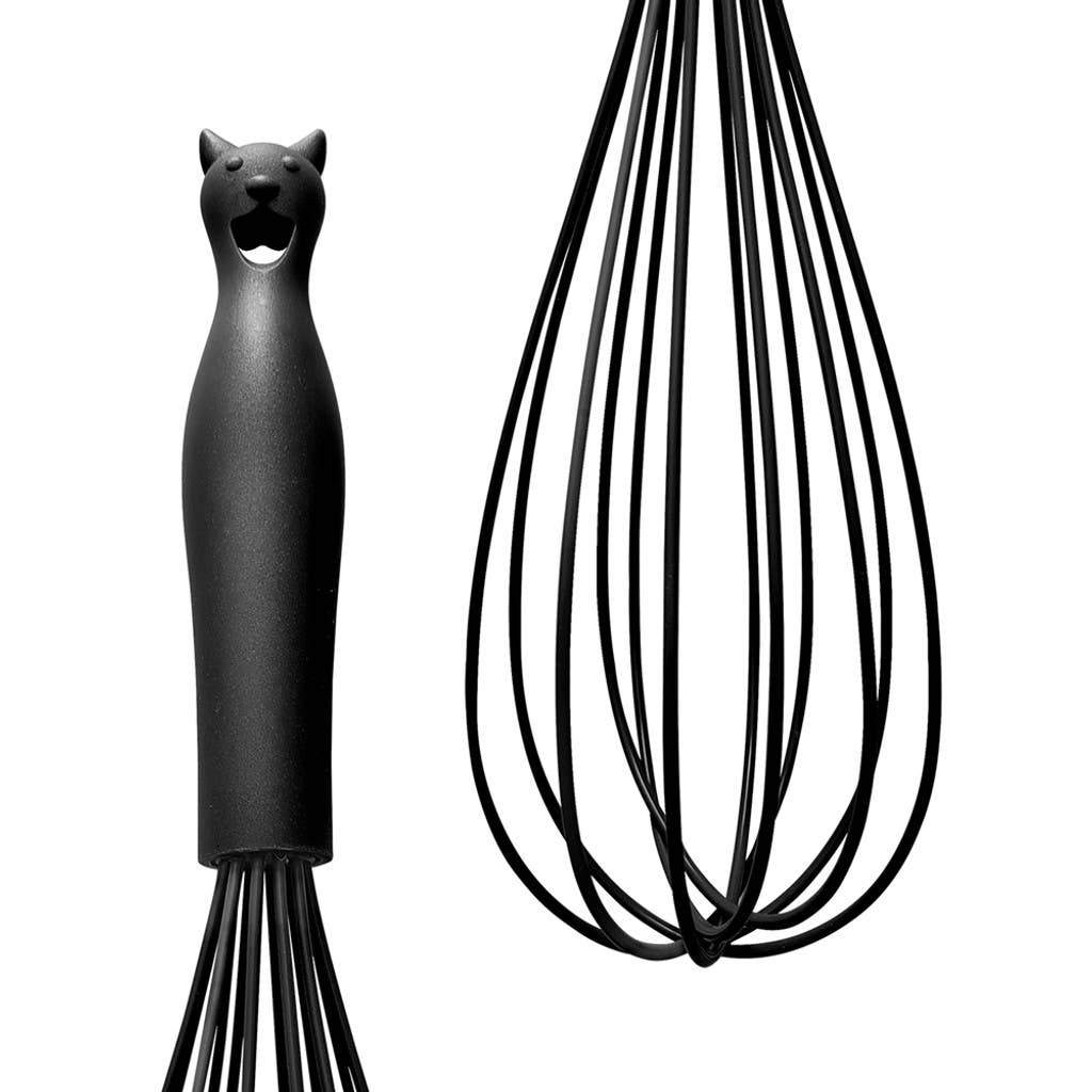 Alchemy Gothic Cat's Kitchen Whisk | Black Cat-Shaped Handle
