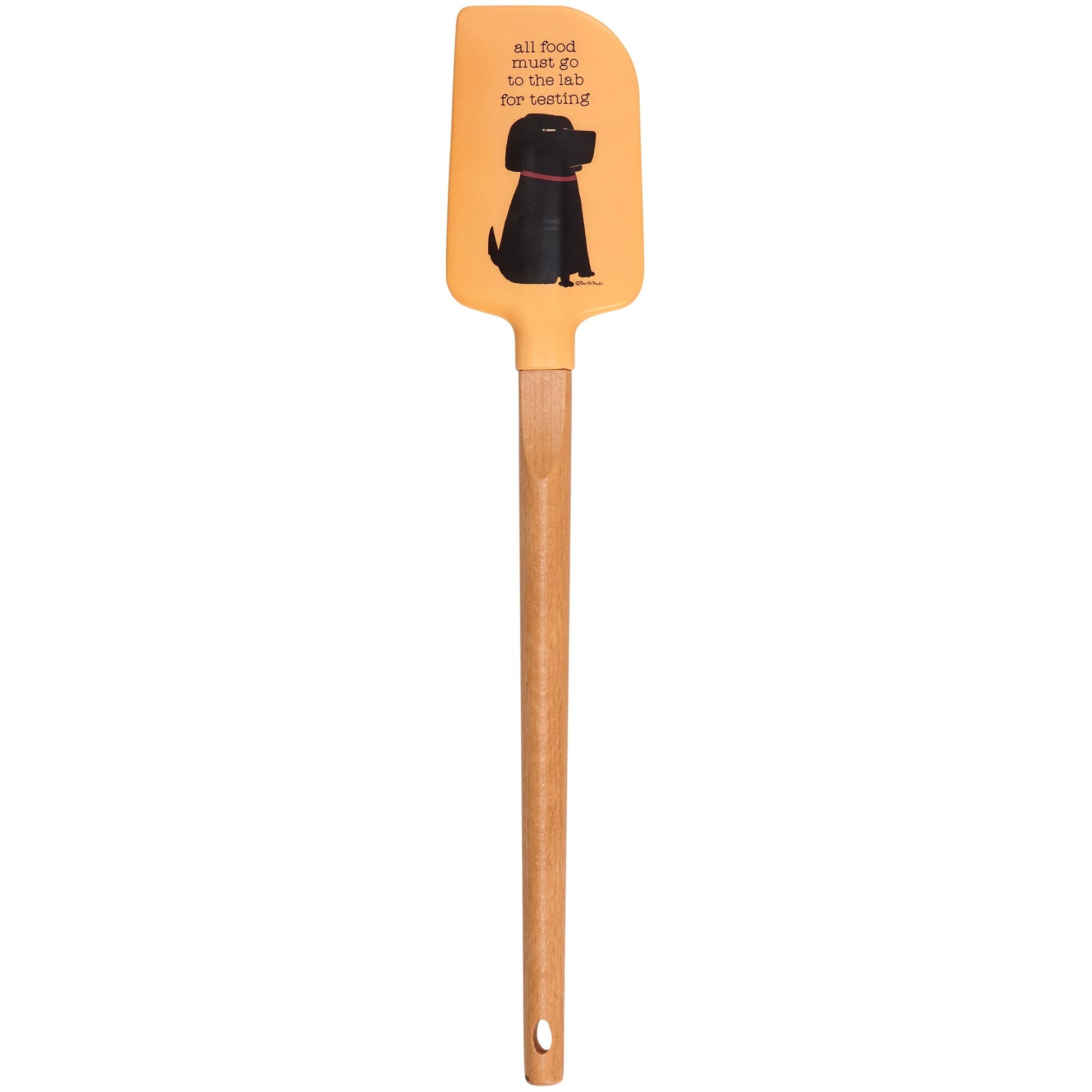 All Food to the Lab For Testing Dog Lover Spatula | Wooden Handle Double-Sided Silicone Spatula