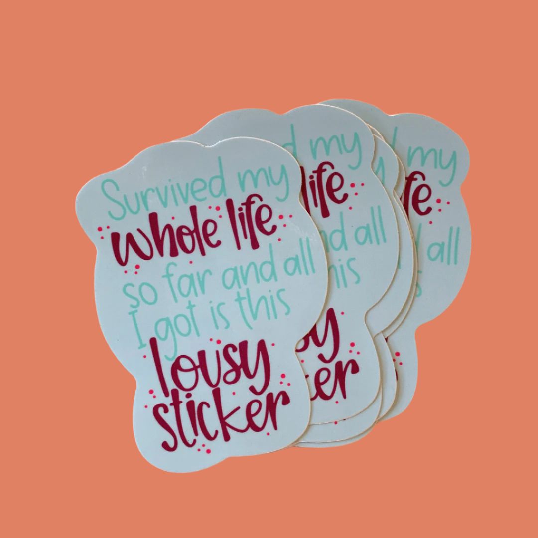 All I Got Is This Lousy Funny Vinyl Waterproof Sticker | Glossy Decal