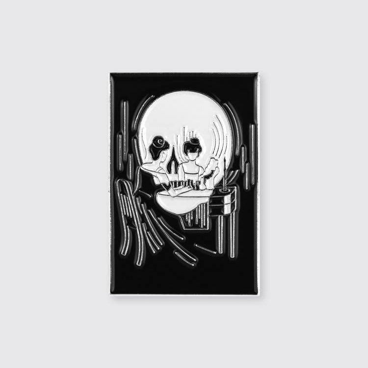 All Is Vanity Enamel Pin | Human Skull Soft Lapel Pin | 0.8" x 1.3"