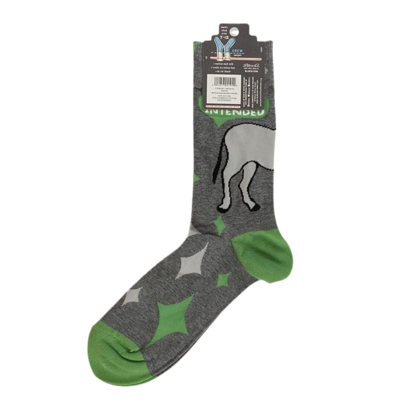 All Puns Intended Men's Crew Socks | Novelty Socks | BlueQ at GetBullish