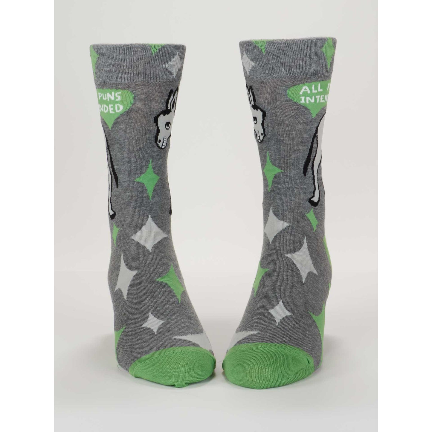 All Puns Intended Men's Crew Socks | Novelty Socks | BlueQ at GetBullish