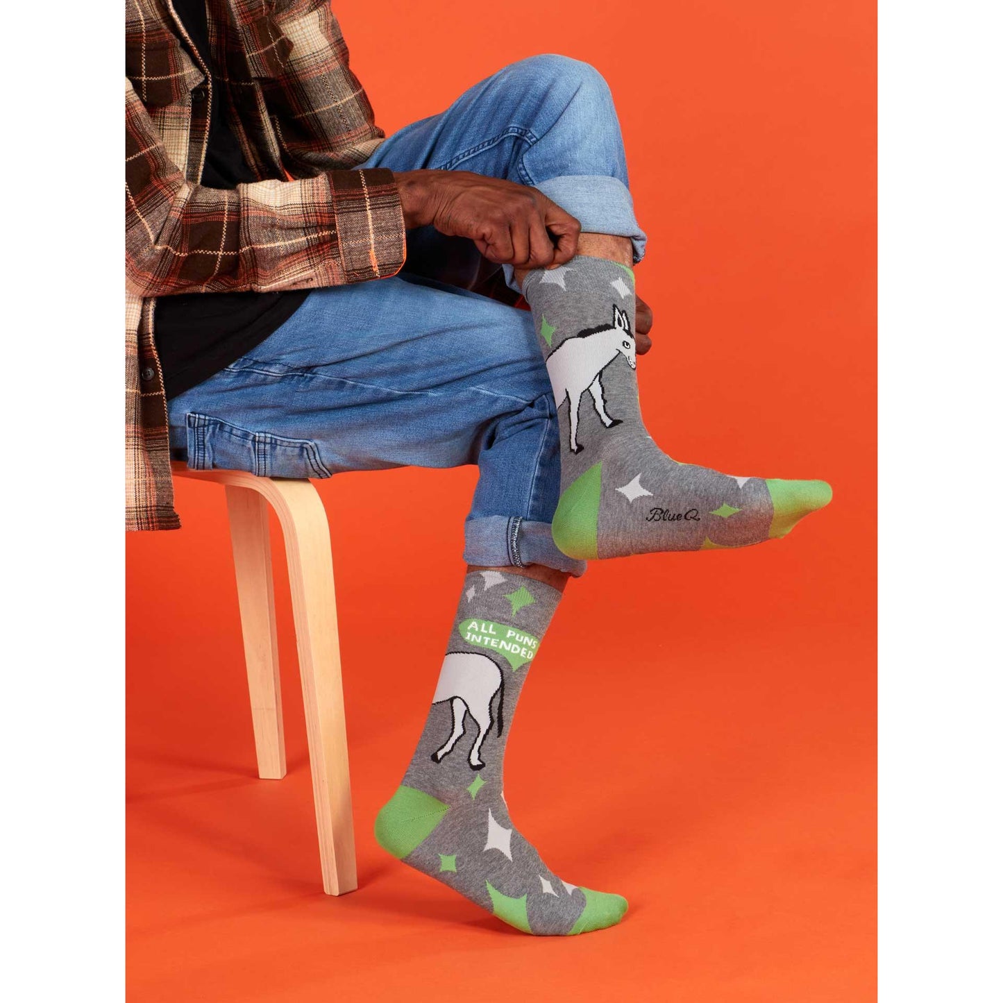 All Puns Intended Men's Crew Socks | Novelty Socks | BlueQ at GetBullish