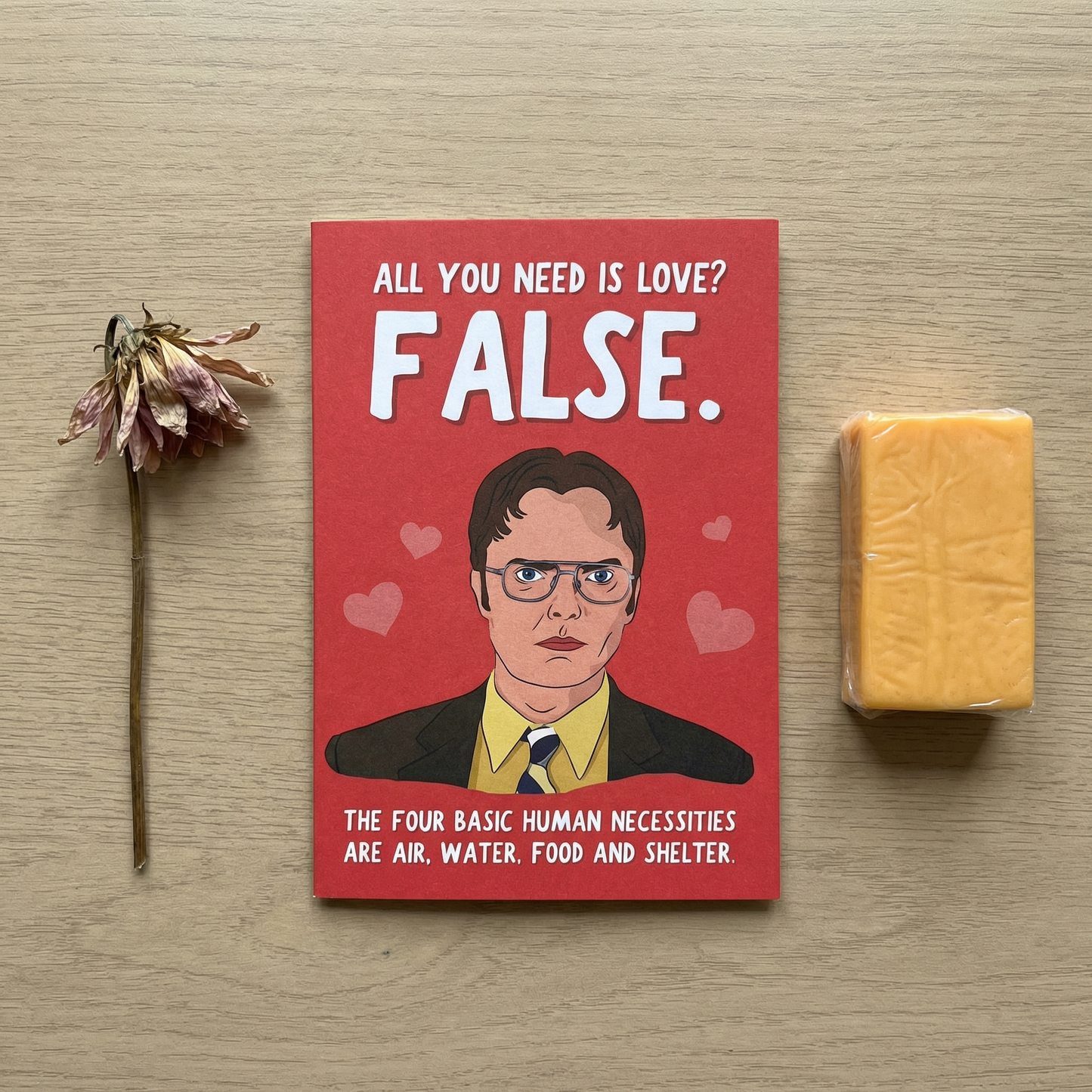 All You Need Is Love. FALSE. Greeting Card in Red