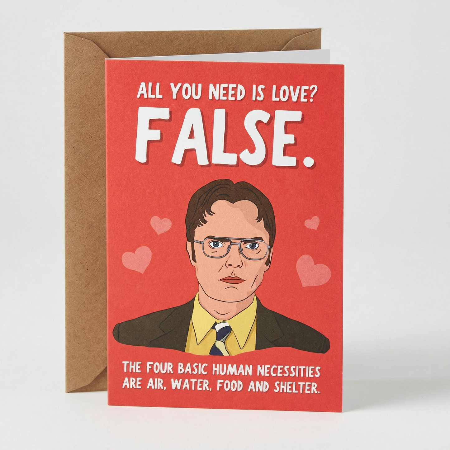 All You Need Is Love. FALSE. Greeting Card in Red