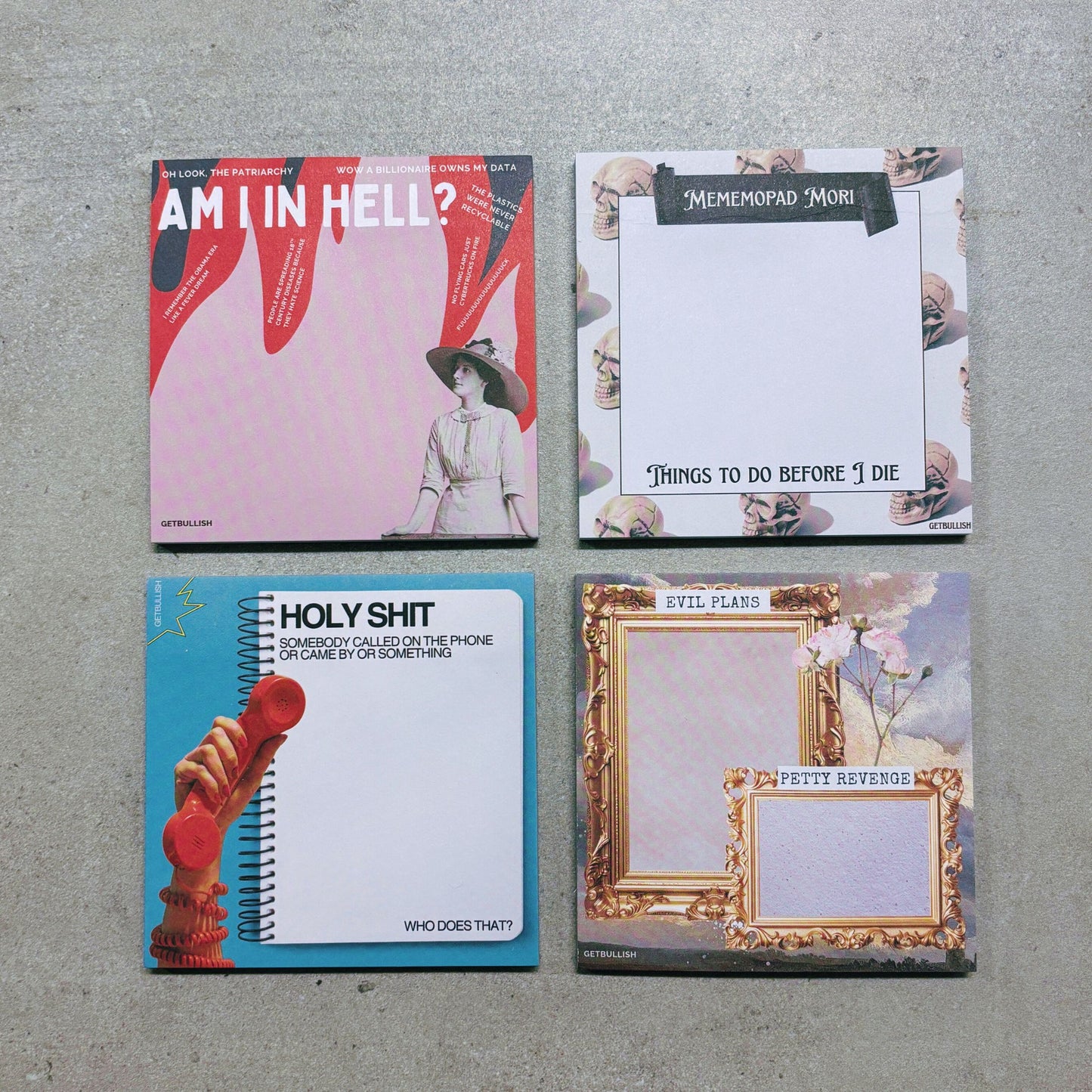 Mememopad Mori Jumbo Sticky Notes | Skull Notepad | 4" x 4" 50 Pages