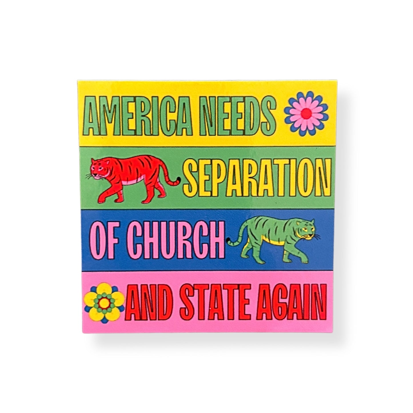 America Needs Separation of Church and State Sticker | Colorful Political Vinyl Decal