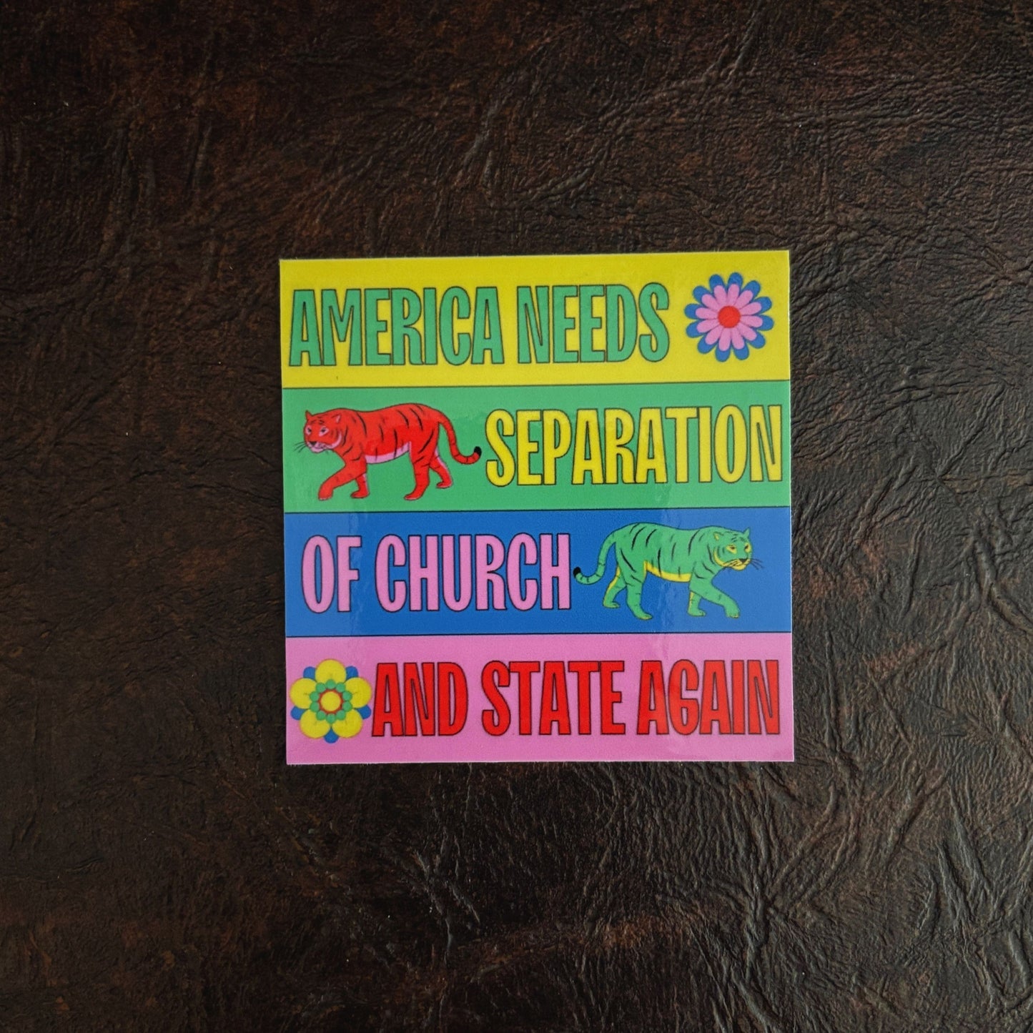 America Needs Separation of Church and State Sticker | Colorful Political Vinyl Decal