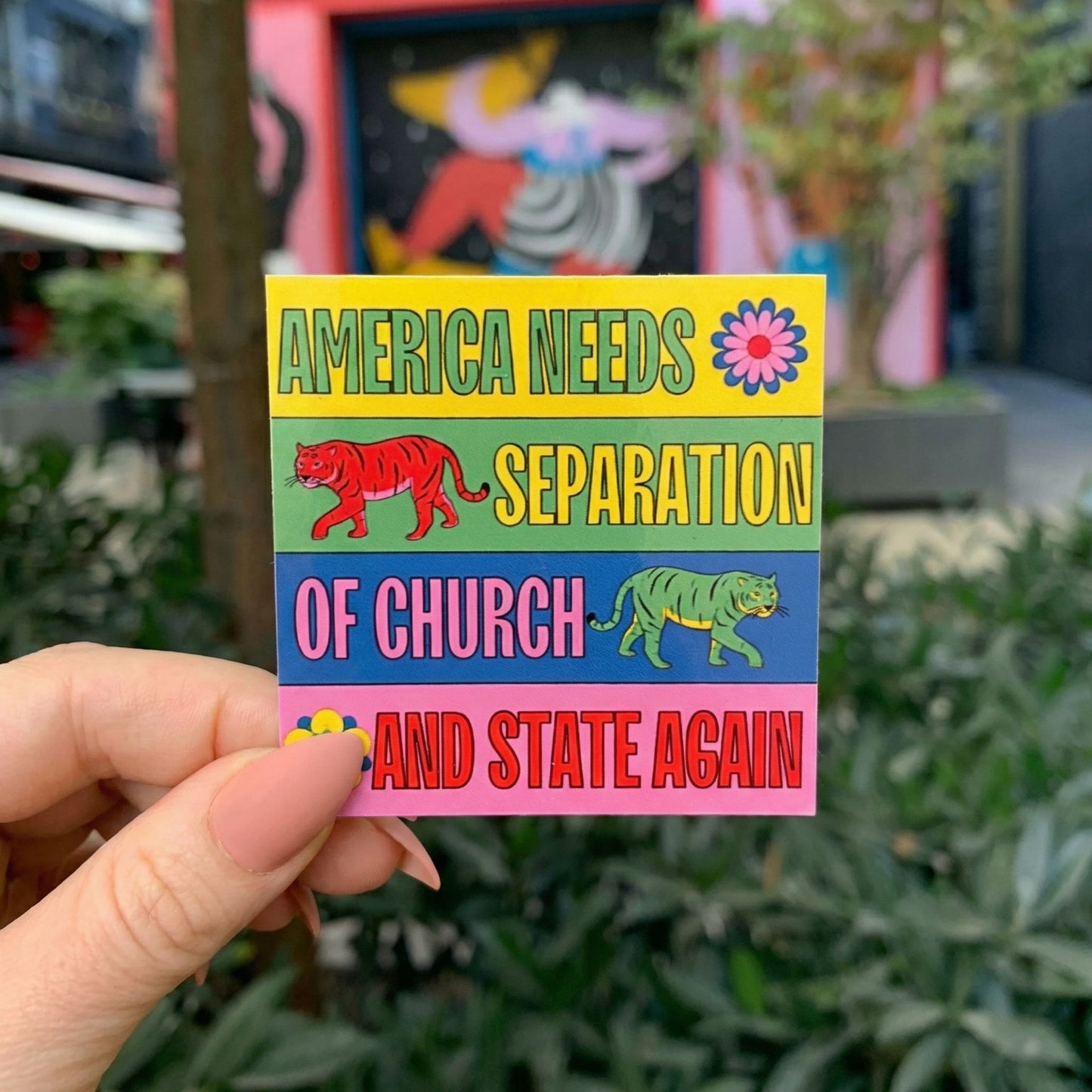 America Needs Separation of Church and State Sticker | Colorful Political Vinyl Decal