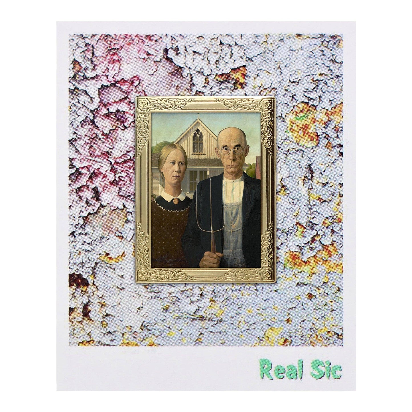 American Gothic by Grant Wood Art Frame Pin | Museum Enamel Lapel Pin-Real Sic-The Bullish Store