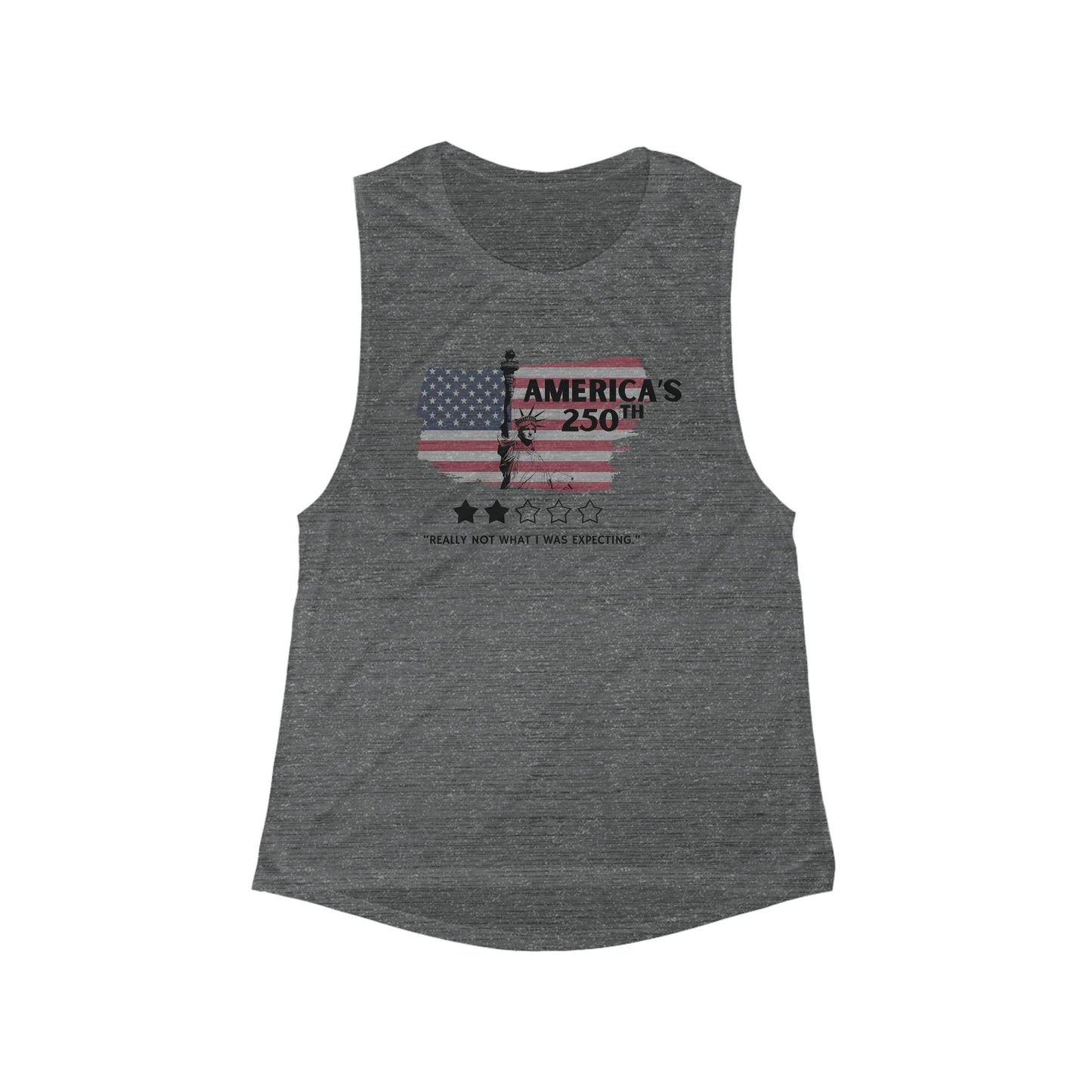 America’s 250th 2 Out of 5 Stars Women's Flowy Scoop Muscle Tank [SM - 2XL]-Getbullish-The Bullish Store