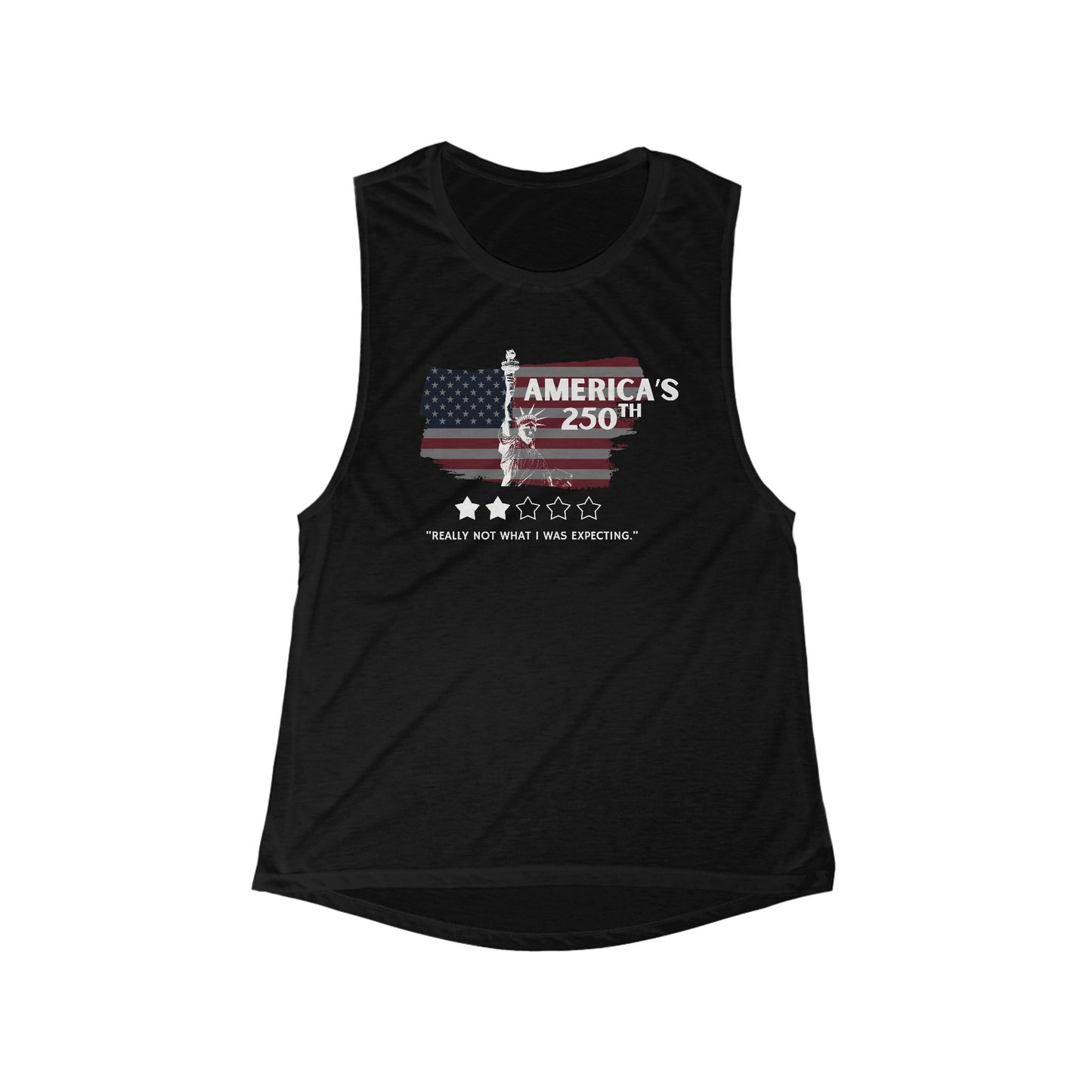 America’s 250th 2 Out of 5 Stars Women's Flowy Scoop Muscle Tank [SM - 2XL]-Getbullish-The Bullish Store