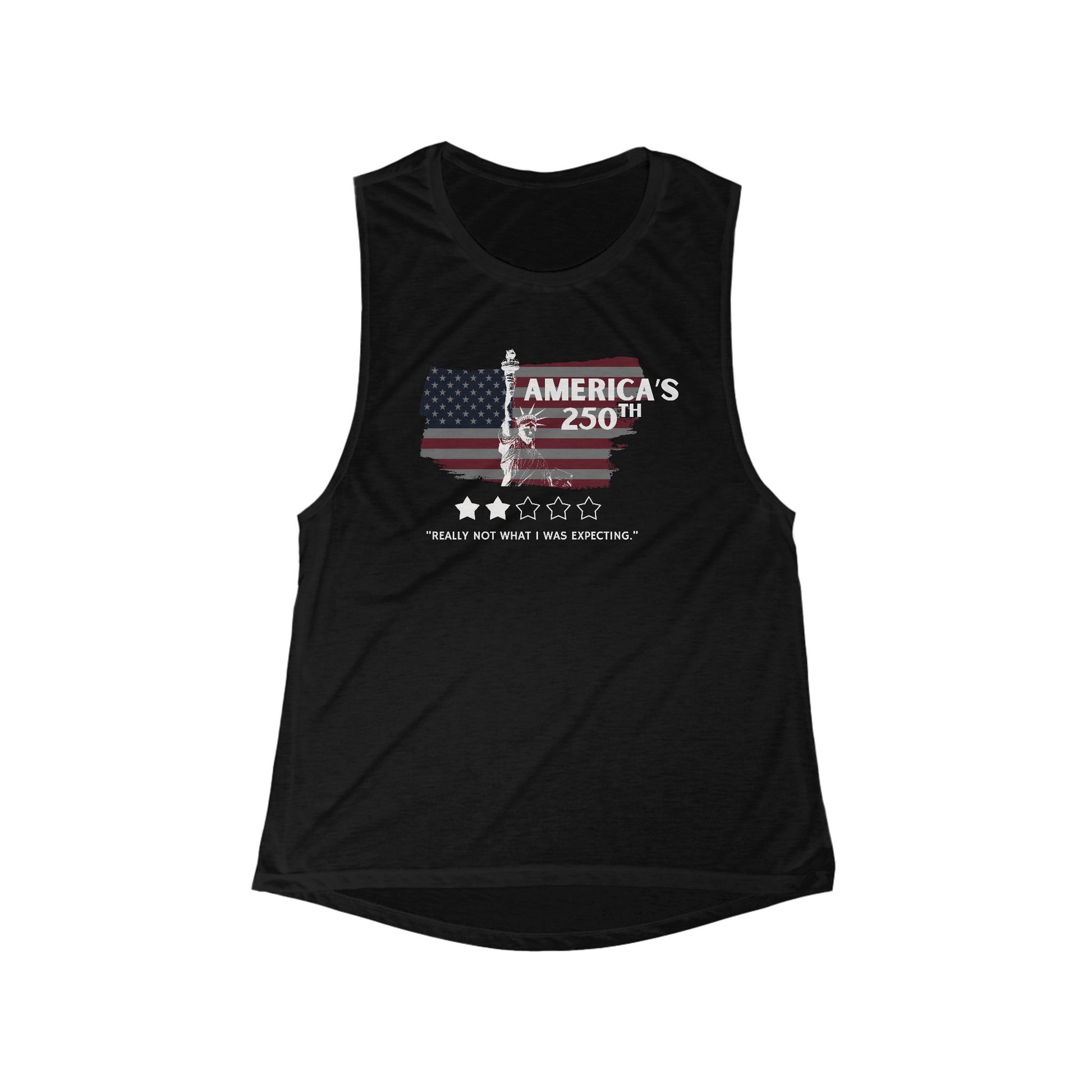 America’s 250th 2 Out of 5 Stars Women's Flowy Scoop Muscle Tank [SM - 2XL]-Getbullish-The Bullish Store