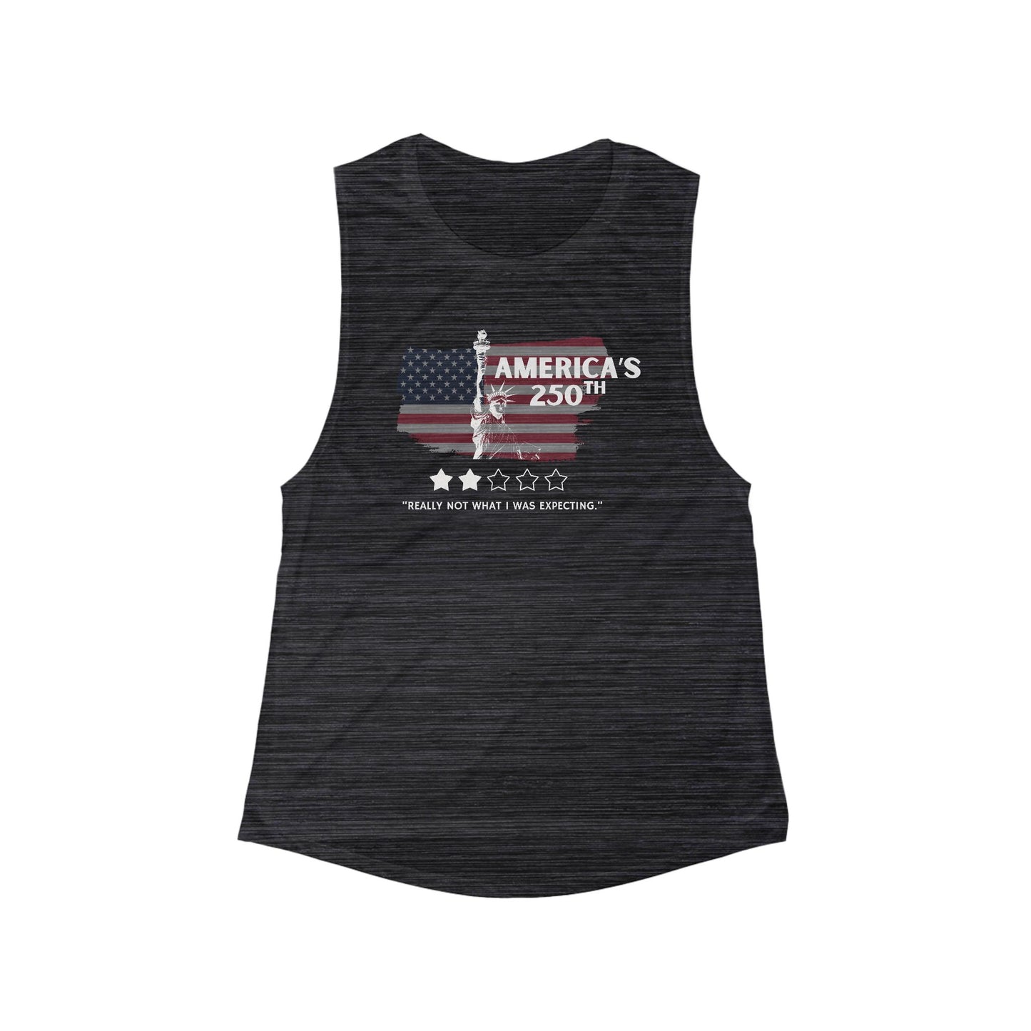America’s 250th 2 Out of 5 Stars Women's Flowy Scoop Muscle Tank [SM - 2XL]-Getbullish-The Bullish Store