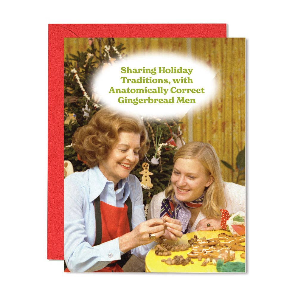 Anatomically Correct Gingerbread Men Funny Holiday Card