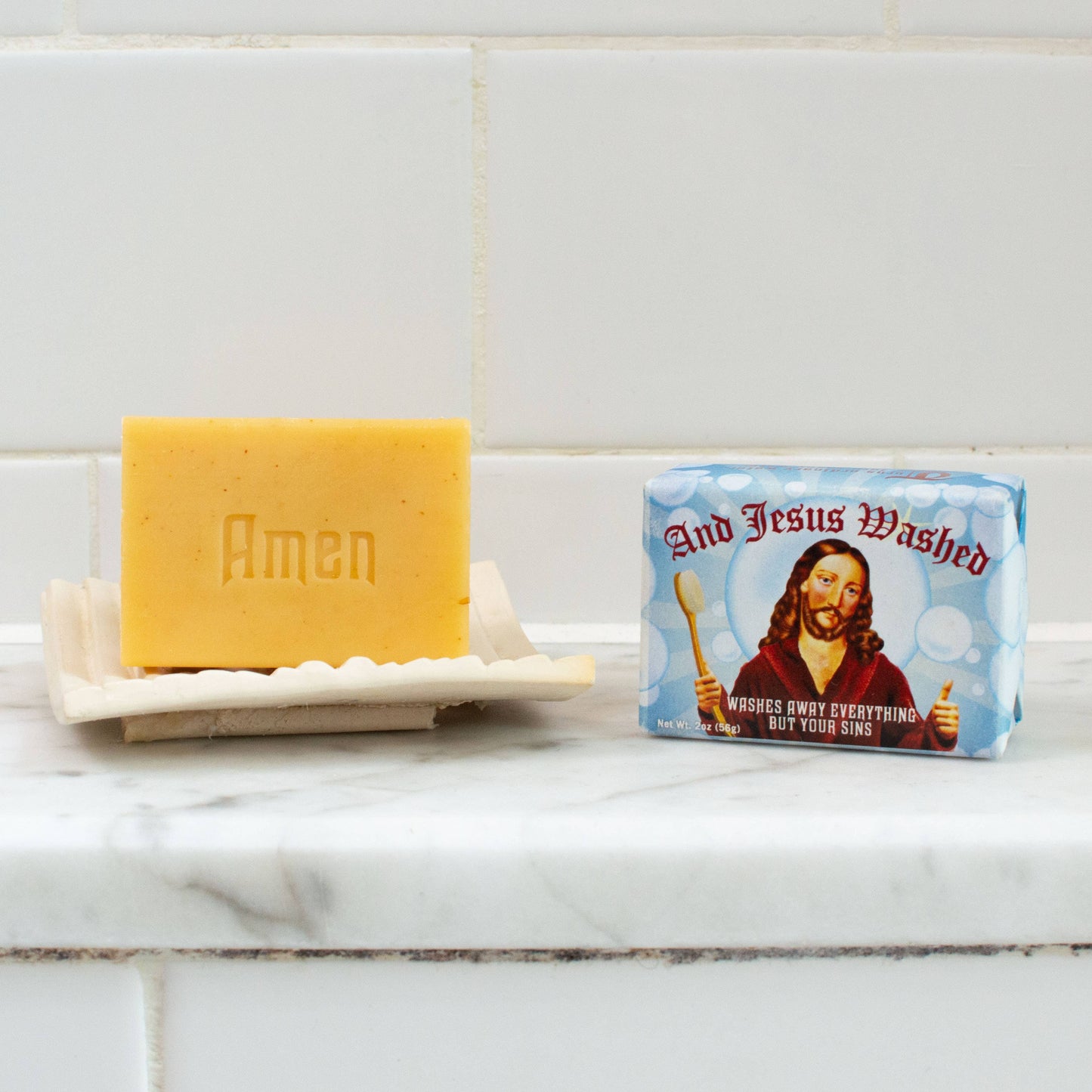 And Jesus Washed Soap in Almond Cocoa Butter Scent | Body Bath Bar Cleanser | 2 oz.