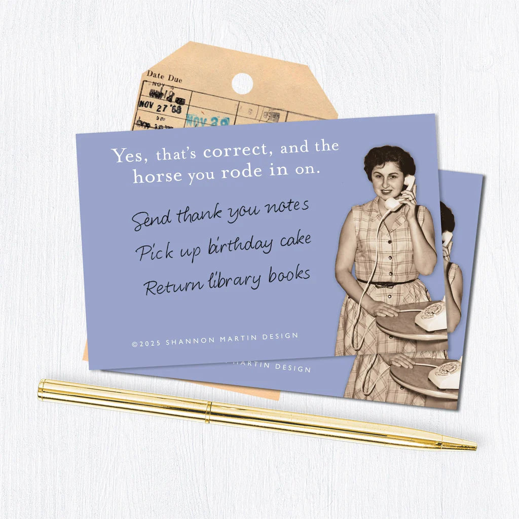 And The Horse You Rode In On Sticky Note in Blue | Funny Vintage Sticky Notes | 75 Sheets