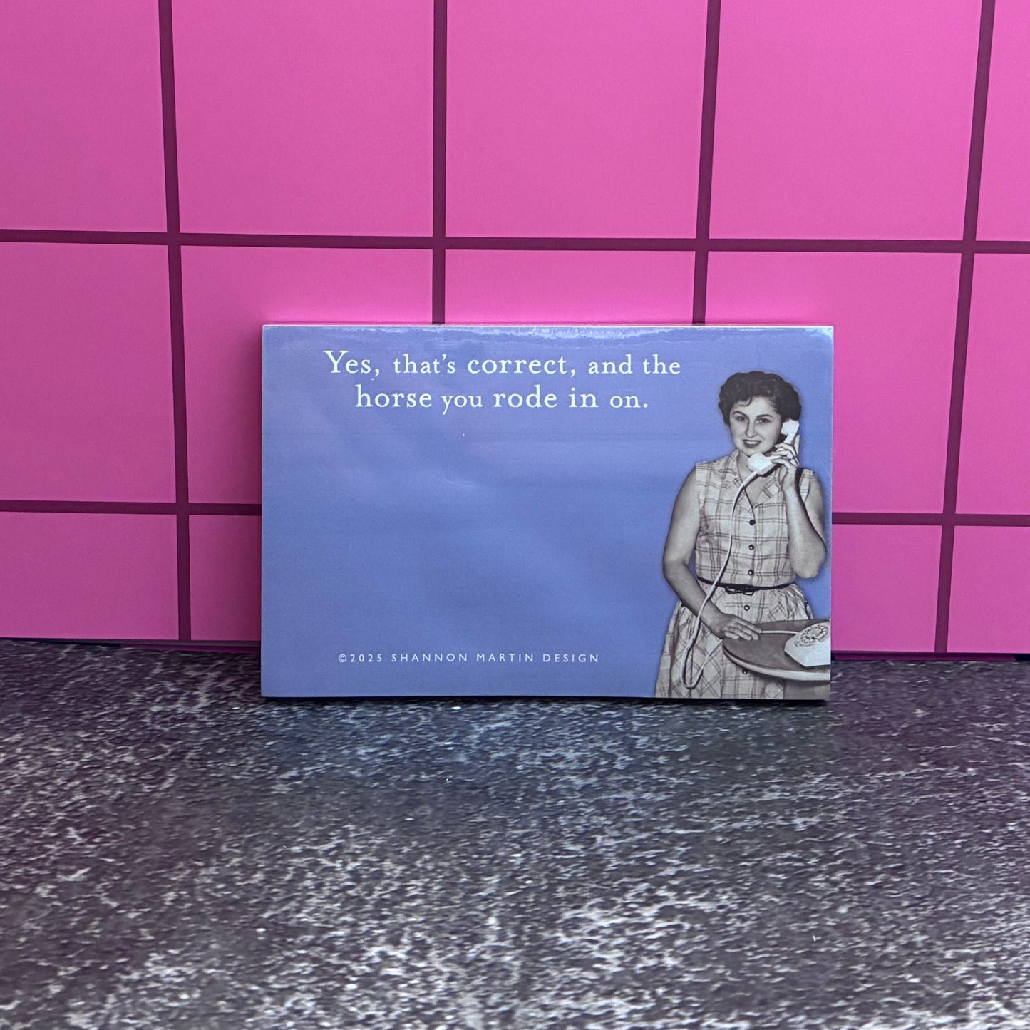 And The Horse You Rode In On Sticky Note in Blue | Funny Vintage Sticky Notes | 75 Sheets