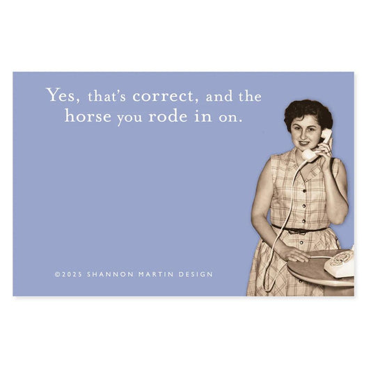And The Horse You Rode In On Sticky Note in Blue | Funny Vintage Sticky Notes | 75 Sheets