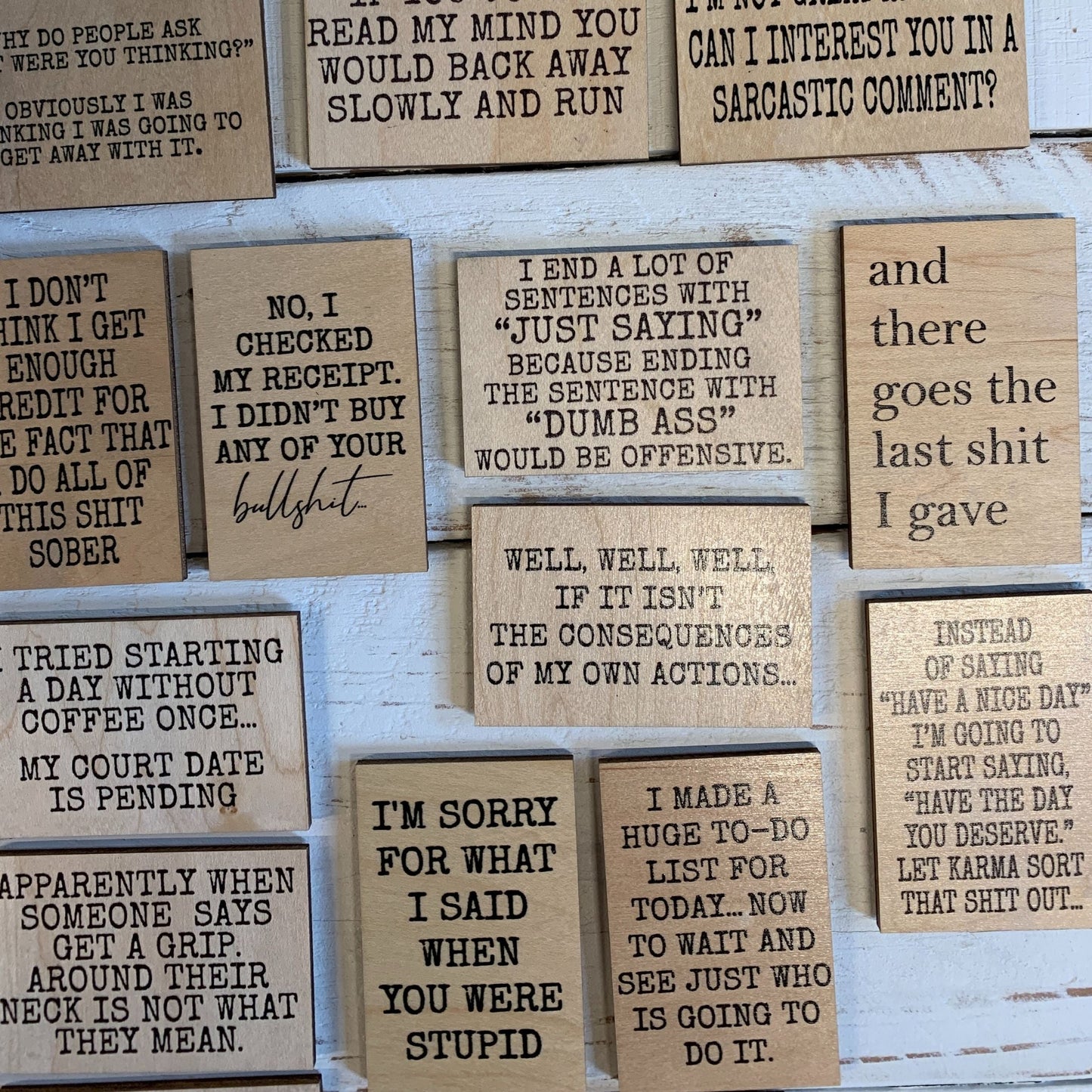 And There Goes The Last Shit I Gave Funny Wood Refrigerator Magnet | 2" x 3"