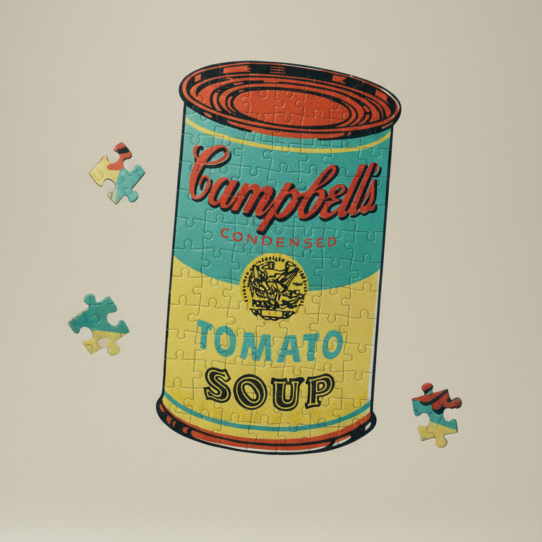 Andy Warhol Campbell's Soup 100 Piece Mini Shaped Puzzle