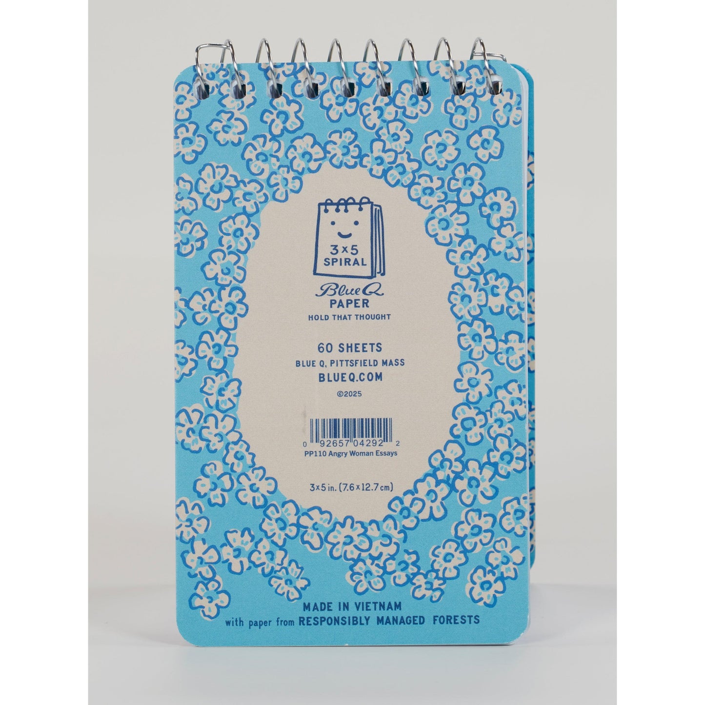 Angry Woman Essays Spiral Notepad | 5" x 3" | BlueQ at GetBullish