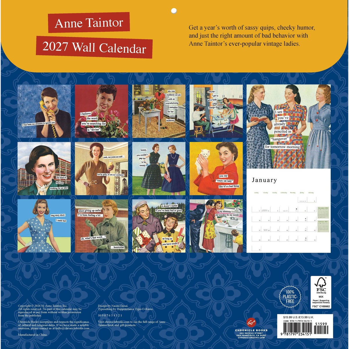 Anne Taintor 2027 Wall Calendar-Chronicle Books-The Bullish Store