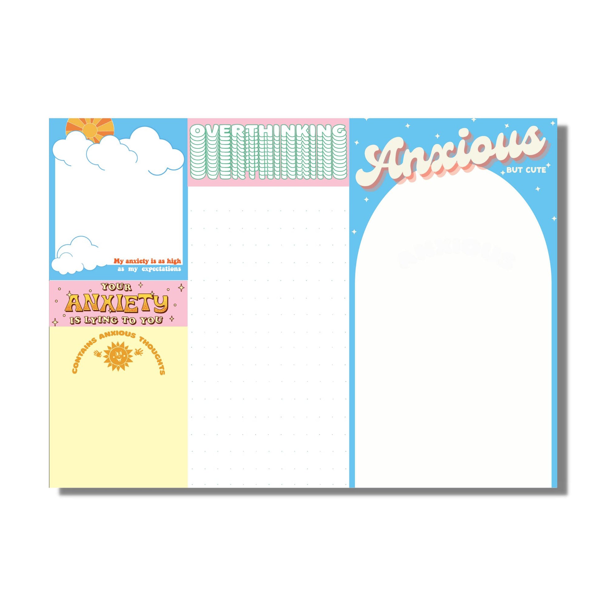 Anxiety Notepad Set | Funny Giftable Notepad Set | Sticky Note and Tear-away Notepad Set