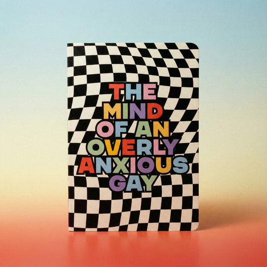 Anxious Gay Thoughts Checkered Pocket Journal | Mini Notebook | 40 Pages