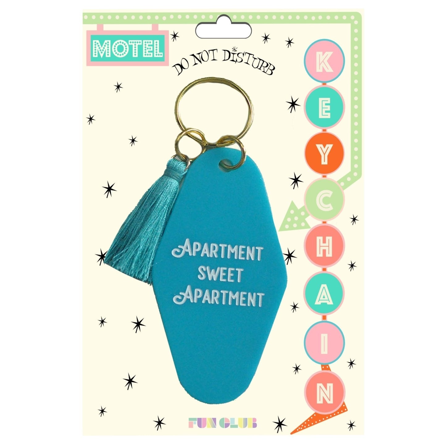 Apartment Sweet Apartment Teal Keychain With Tassel