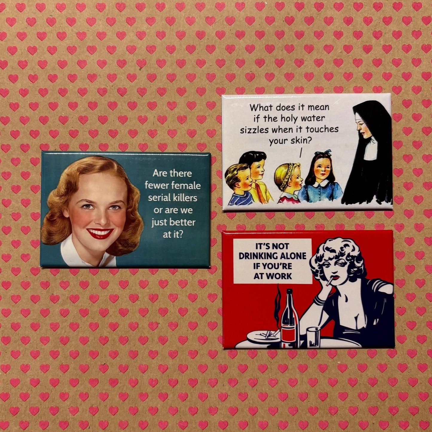 It's Not Drinking Alone If You're At Work Refrigerator Magnet | 3" x 2"